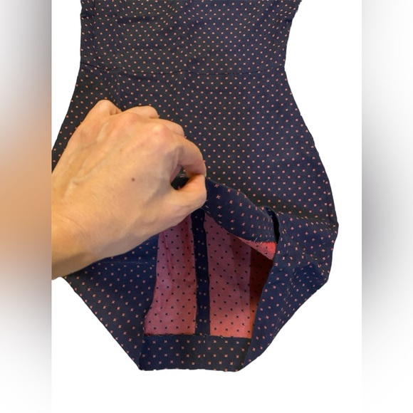 NWOT Sandro Paris Size 1 Navy and Red Embroidered Cutout jacquard mini dress - Picture 10 of 16